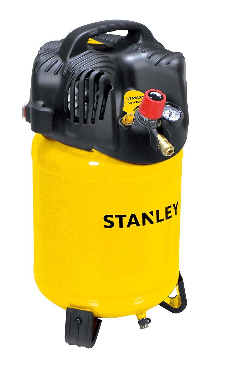 Compressore aria compatto verticale Stanley D 200/10/24V 24 litri 1,5HP 10bar