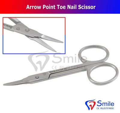 SUPERSCHARFE NAGELSCHERE MIT GEBOGENER KANTE - PFEILSPITZE SILBER STAHL