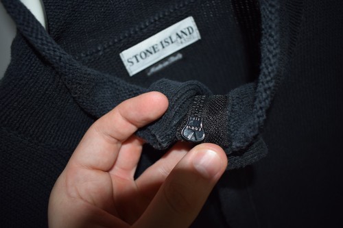 Stone Island S/S 2003 Cotton/Silk 1/4 Zip Sweater Jumper Knit Logo Men's Size L - Picture 7 of 16