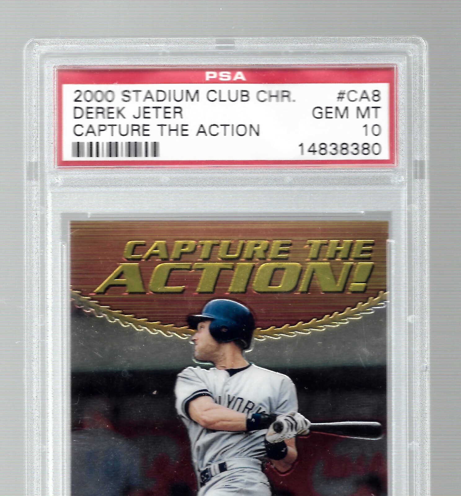 2000 STADIUM CLUB CHROME CAPTURE THE ACTION BASEBALL #CA8 HOF DEREK JETER PSA 10 view 2