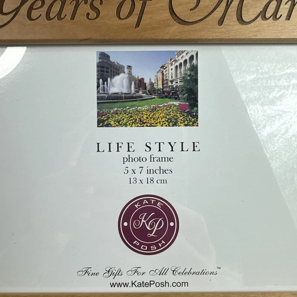 5th Anniversary Wood Frame Gift For 5 years of Marriage- Engraved Wood - Image 3 of 4