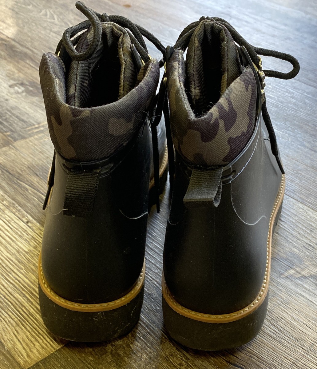 Bernardo men’s Winnie rain boot size 10 black/camo $195 Bernardo Mens Black Camouflage Winnie Waterproof Rain  main image 3