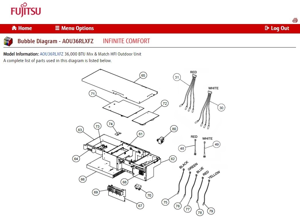 Fujitsu K9709682791 aka 9709682791 INVERTER CONTROL 36RLXFZ HY 