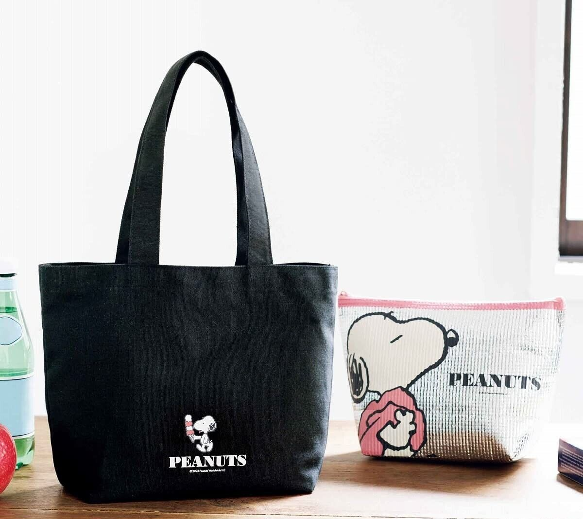 Peanuts Snoopy Tote bag & Cooling Pouch set Book Kawaii from Japan