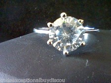 2CT LAB CREATED SIM. DIAMOND SOLITAIRE ENGAGEMENT WEDDING RING SZ 5 SZ 6 SZ 7