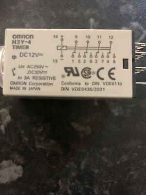 H3Y-4 12V DC MINIATUR STECKER TIMER 14 PIN 1 - 10 SEKUNDEN 4 POLIG 4PCO Neu