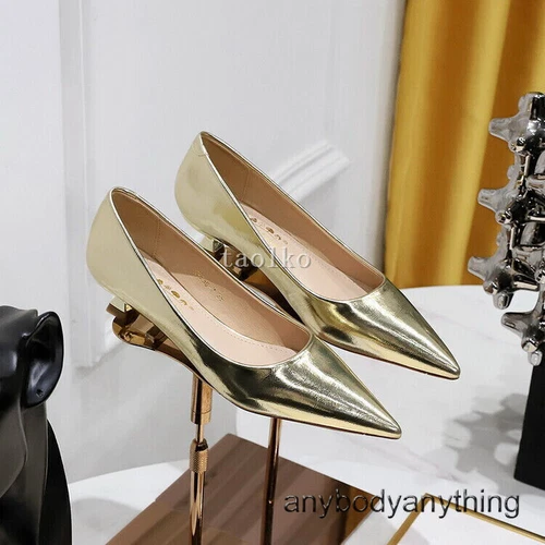 Scarpe da donna 3,5 cm tacco medio gattino punta decolte OL donna festa nuove - Foto 21 di 29