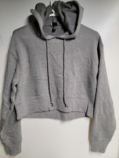 Wild Fable Women's Cropped Hoodie Long Sleeve Fleece Sweatshirt Size XXS, Gray