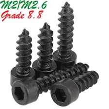 M2 M2.6 Grade 8.8 Black Alloy Steel Hexagon Socket Head Cap Self Tapping Screws