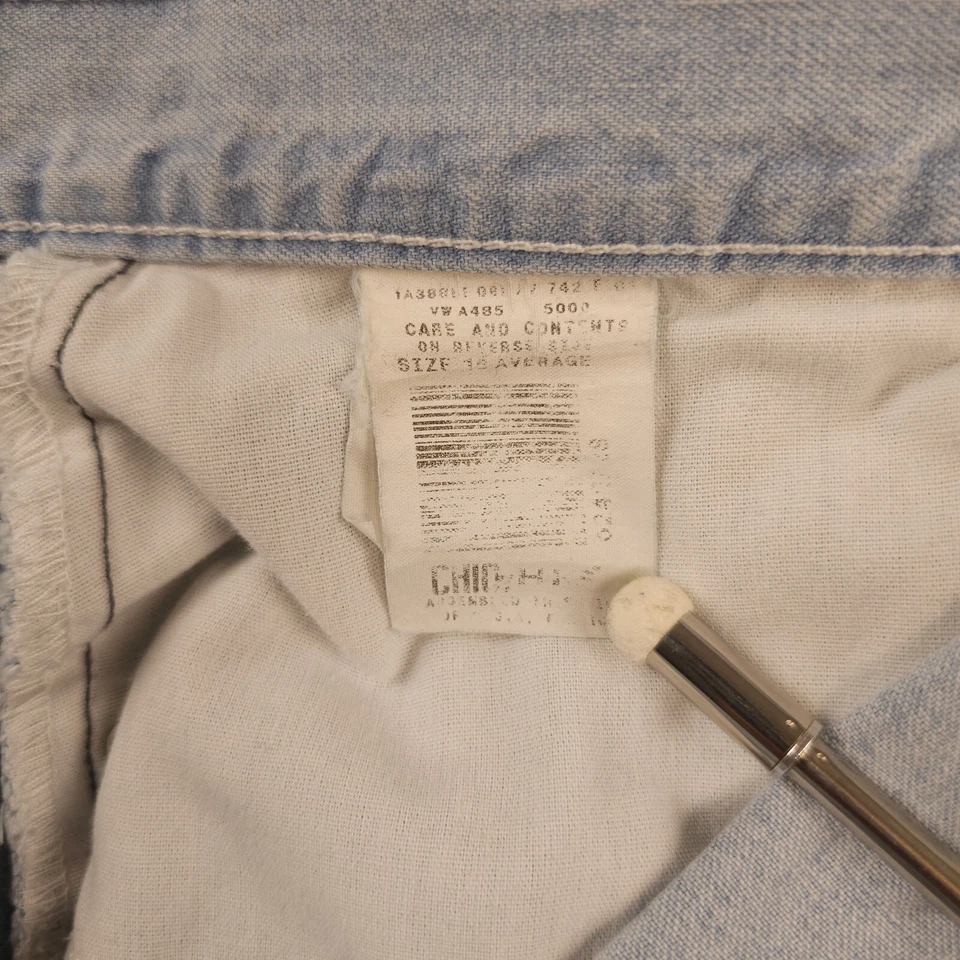 Pantalones Cortos de Jean Vintage Chic Para Mujer 16 Azul Denim Tiro Alto Mamá Algodón Lavado Ligero 7" Foto 3 de 4