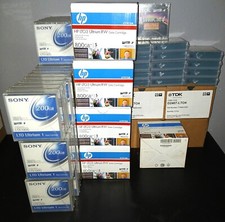 Qty 119 Sony, HP TDK Ultrium LTO-1, LTO-3, LTO-4 Data Cartridges 5 Cleaning