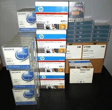 Qty 119 Sony, HP & TDK Ultrium LTO-1, LTO-3, LTO-4 Data Cartridges + 5 Cleaning