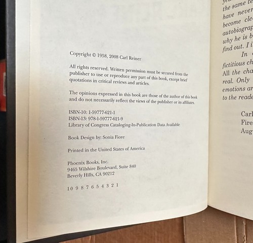 CARL REINER Enter Laughing: A Bio-Novel 50th Anniv. Ed First Thus 2008 Hardcover - Picture 7 of 7