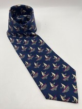 Polo Ralph Lauren Tie 100 Silk Tennis Print Blue Handmade In USA