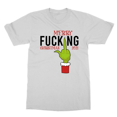 Funny Merry F Christmas 2021 Party Unisex Tee Tshirt - Picture 16 of 16