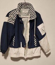 Mulberry Brand Women's Med Vintage Windbreaker Jacket Hood In Zipper Pocket