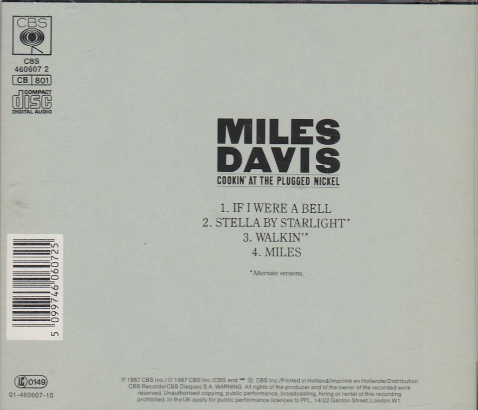 CD, Miles Davis - Cookin' at the plugged nickel - jazz, trumpet, fusion, bebop - Bild 2 von 2
