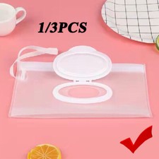 1/3x Wet Wipes Bag Case Dispenser Stroller Mask Tissue Box Travel Cosmetic Pouch