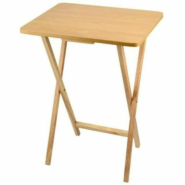 Anika 62090 Folding TV Table - Natural Wood