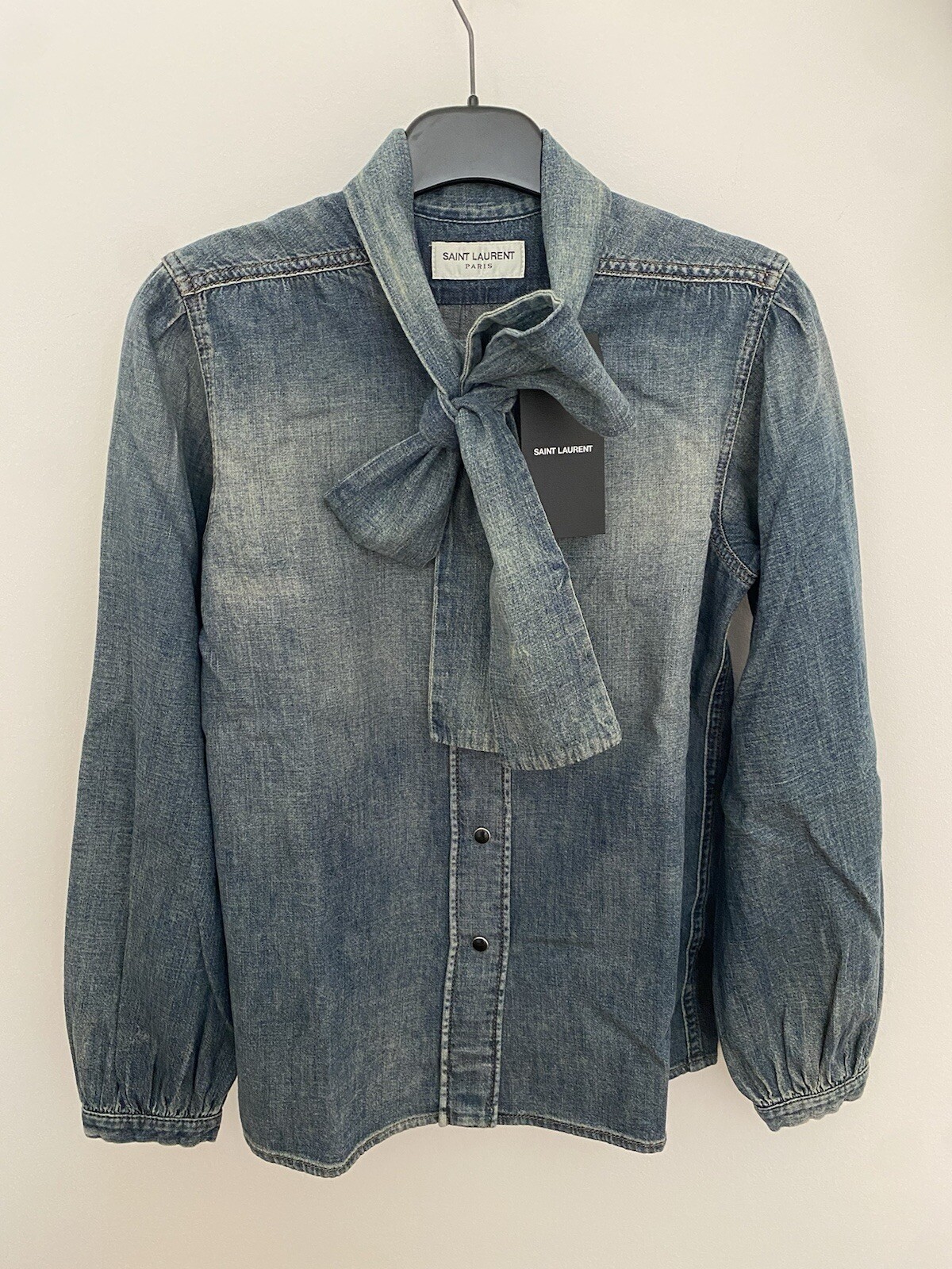SAINT LAURENT Camicia Donna Jeans Taglia XS. Nuova.
