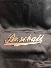 Home Decor Wall Art Metal Sign  Baseball  Written In Cursive Sports Boys Room