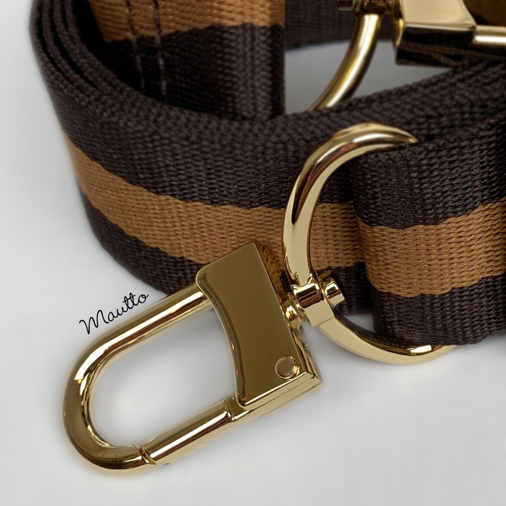 Dark Brown & Golden Honey Strap for LV Purses/Bags - Adjustable Crossbody Length