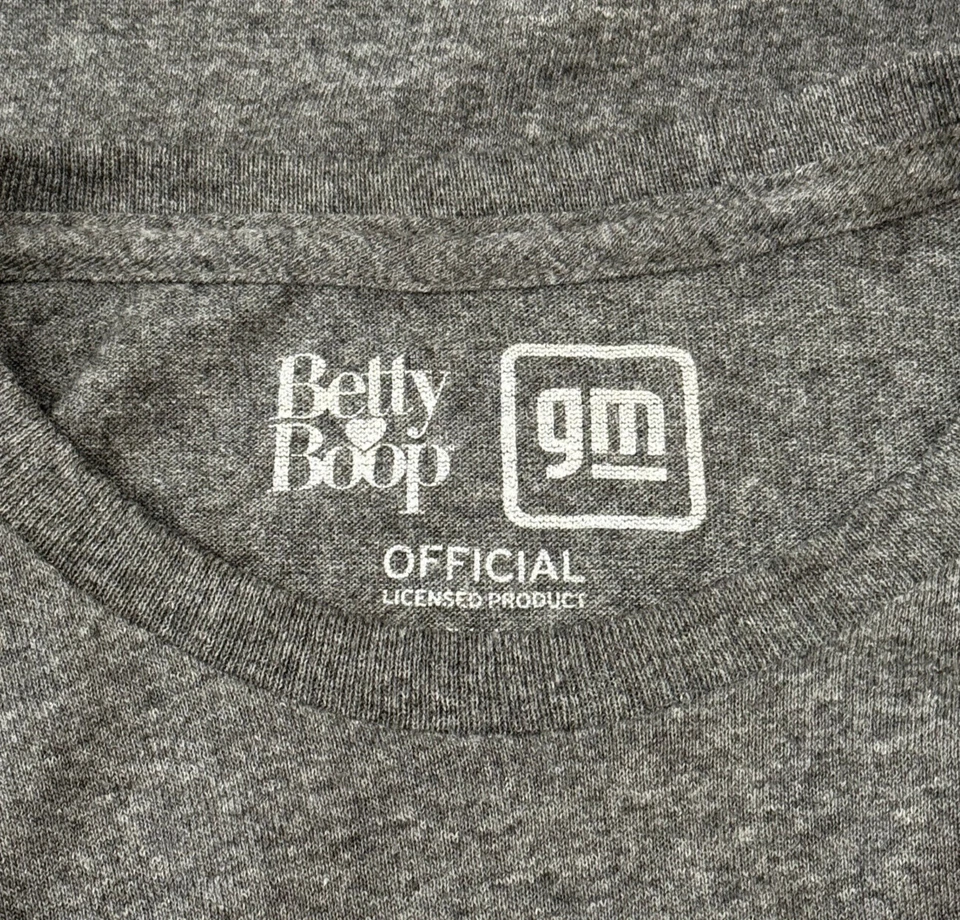 Camiseta Betty Boop x GM Para Hombre Bel Air Brezo Carbón Talla M NUEVA Chevy Foto 3 de 3