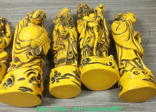 7.8'' Old Chinese Mythology People 8 Eight Immortals God Fairy Statue Set - Picture 9 of 9