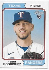2023 Heritage Baseball Yerry Rodriguez RC Rangers