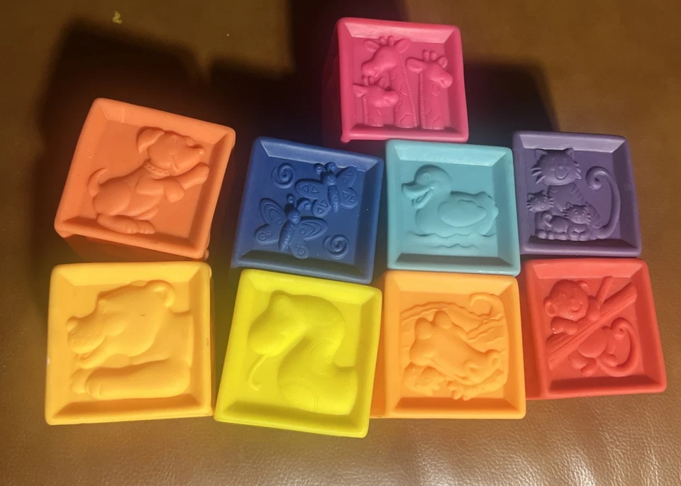 Baby Blocks - 1 Set of 9 - Soft Silicone Toy for Stacking, Teething, Education - Image 3 of 3