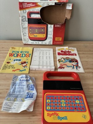 VTG Texas Instruments Speak & Spell Electronic Learning Toy Tested With Box Book