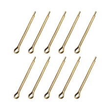 Split Cotter Pin - 3mm x 40mm Solid Brass 2-Prongs Gold Tone 10Pcs
