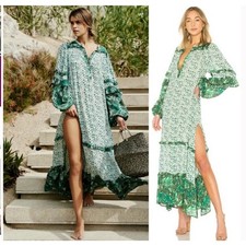 Spell and the Gypsy Dress Womens Small Green Winona Bohemian Trad Wife Maxi
