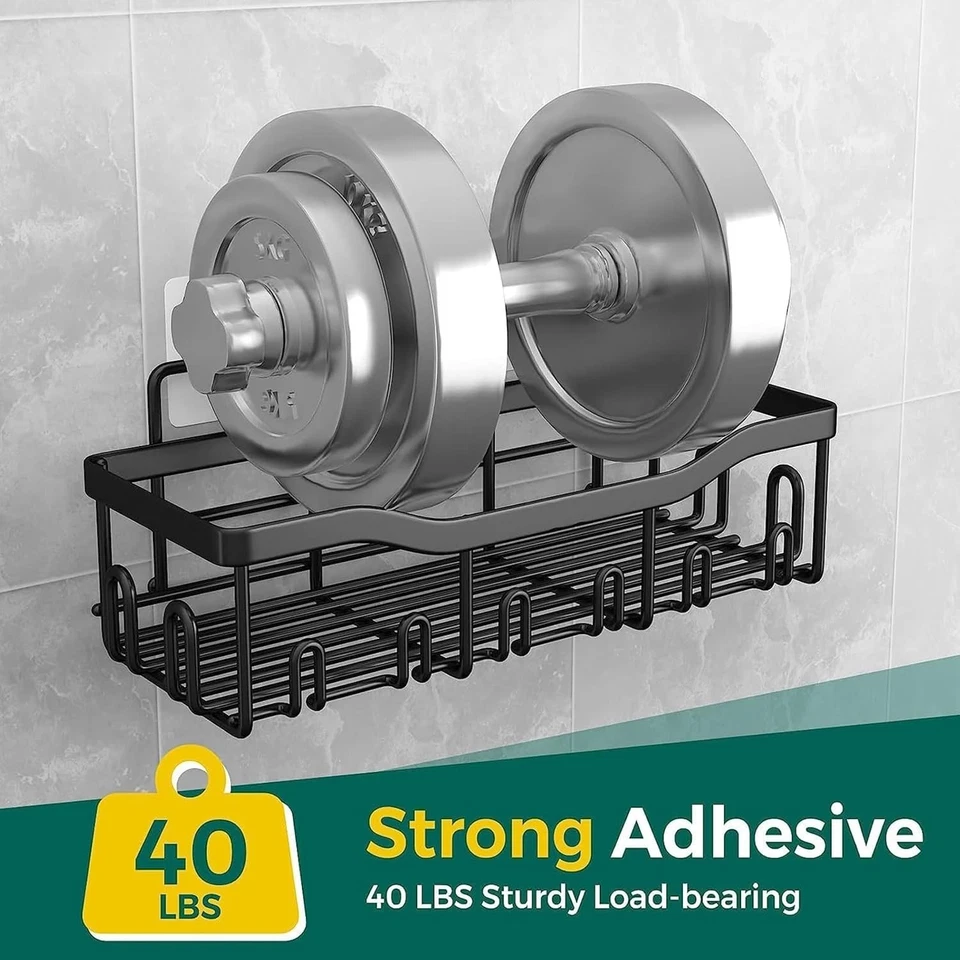 Paquete de 5 organizadores adhesivos de ducha para almacenamiento de baño y cocina Foto 3 de 4