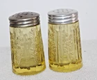 Vintage Yellow Depression Glass Salt  Pepper shaker Set