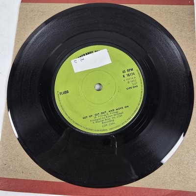 Fludd Get Up Get Out and Move On Vinyl 7'' Single Record Warner Bros 1972 VG+