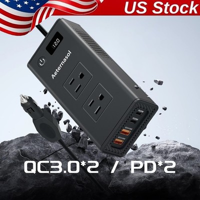200W Car Power Inverter 12V to 110V 120V Converter Adapter Charger USB (36W*2)