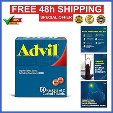 Advil Pain Reliever and Fever Reducer 200mg - 50x2 Coated Tablets