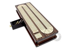House of Cribbage - Continuous Cribbage Board Inlaid 4 Tracks Rosewood/Maple ...