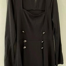 ASOS Black Square Neck Button Detail Dress Size US 12