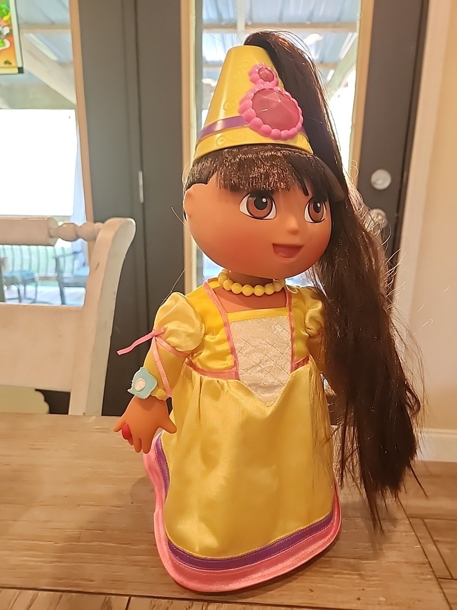 2003 Dora the Explorer Magic Hair Fairytale Princess Doll Yellow Dress  WORKING | eBay