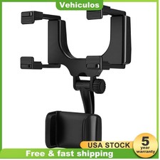Universal 360 Rotation Car Rear View Mirror Mount Stand GPS Cell Phone Holder 1