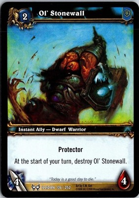 Ol  Stonewall Illidan 136 / 252 E.M. Gist 2008 World of Warcraft CCG TCG