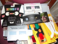 Vtg 1950s 1960s Tru Vue Stereo Duplex 3-D Card VIEWER Red Plastic LOT OF 5