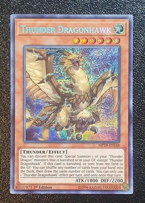 Yugioh MP19-EN168 Thunder Dragonhawk Prismatic Secret Rare 1st Edition NM