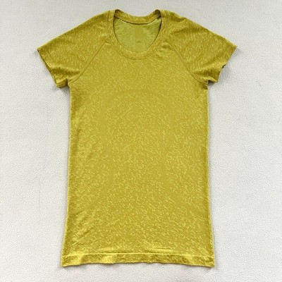 Lululemon Distorted Static Soleil Yellow Swiftly Tech Short Sleeve 2.0 Shirt 4
