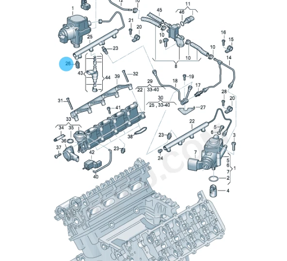 Bosch OEM Fuel Injection Pressure Sensor 06J906051C For VW PASSAT CC AUDI A5 2.0 Foto 2 de 4