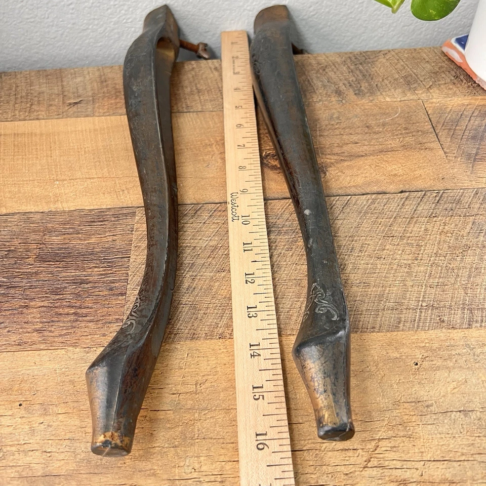 Juego de 2 patas de mesa vintage de plástico dorado oscuro italiana reutilizable 16" repuesto Foto 2 de 4