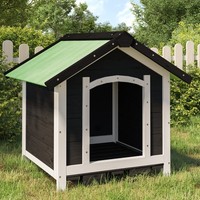 Vidaxl HundehüTte Grau 65X65X61,5 Cm Massivholz Kiefer Neu
