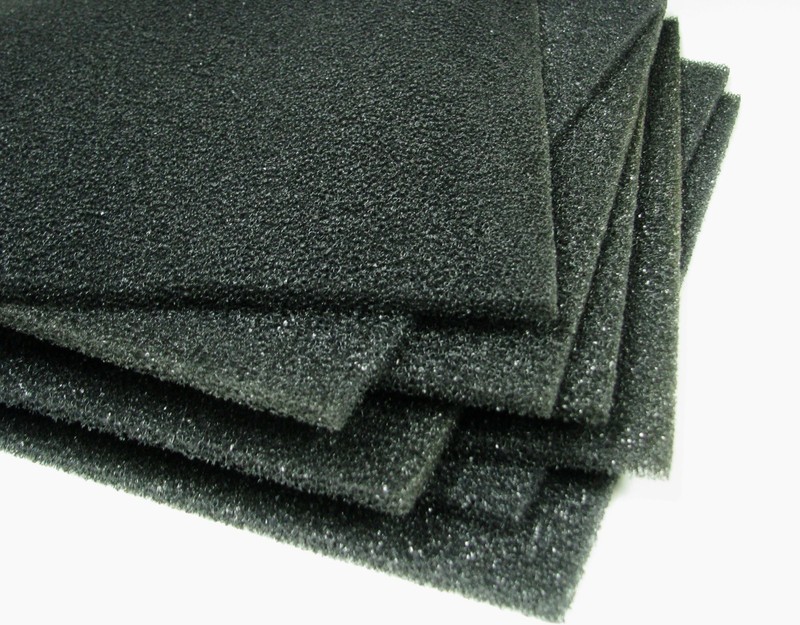 Reticulated Polyurethane Foam Sheets – C45M Charcoal – 48"×72"×0.315" – 2 Pallet